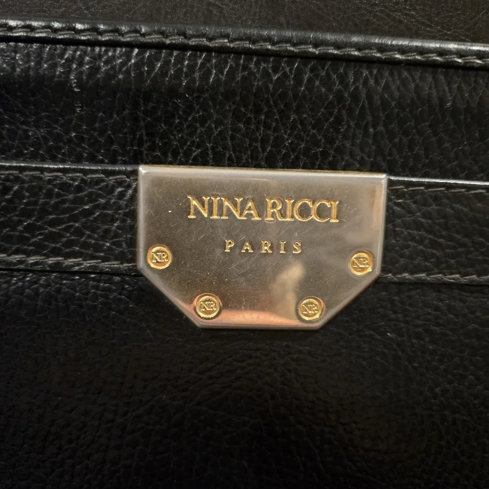 Nina Ricci Vintage Black Leather Clutch